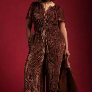 Plus Size Anthropologie, The Somerset Jumpsuit: Velvet Burnout Edition